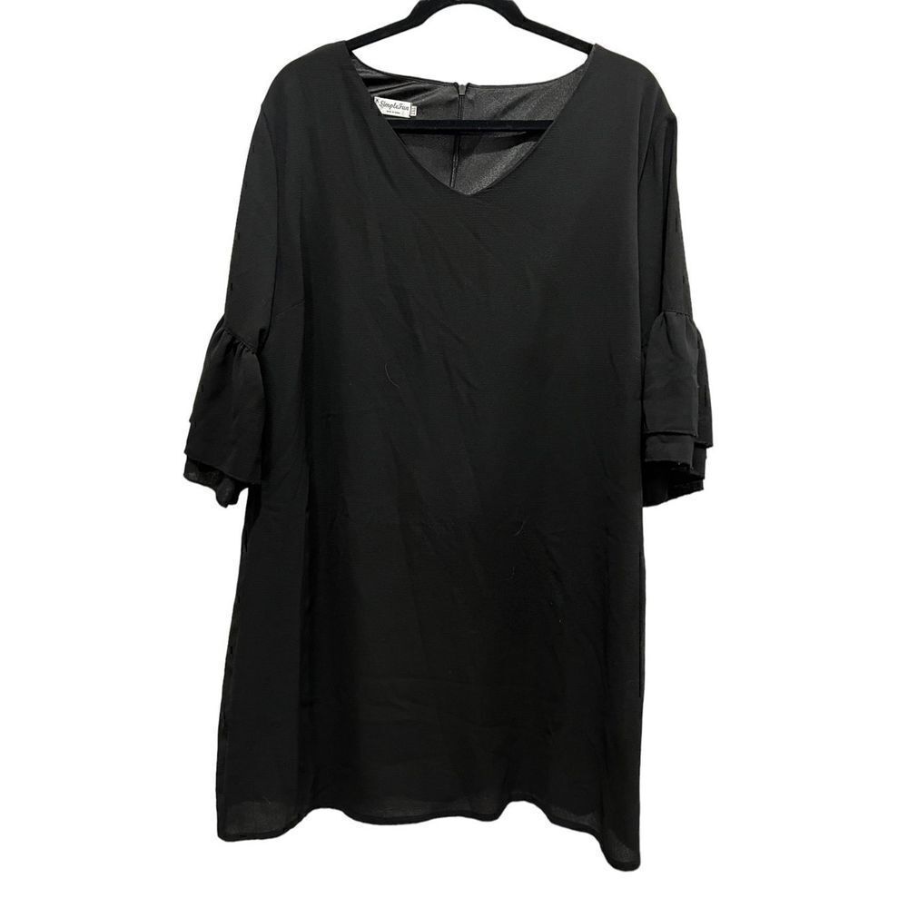 Simplefun short dress ruffle flow sleeves 2XL